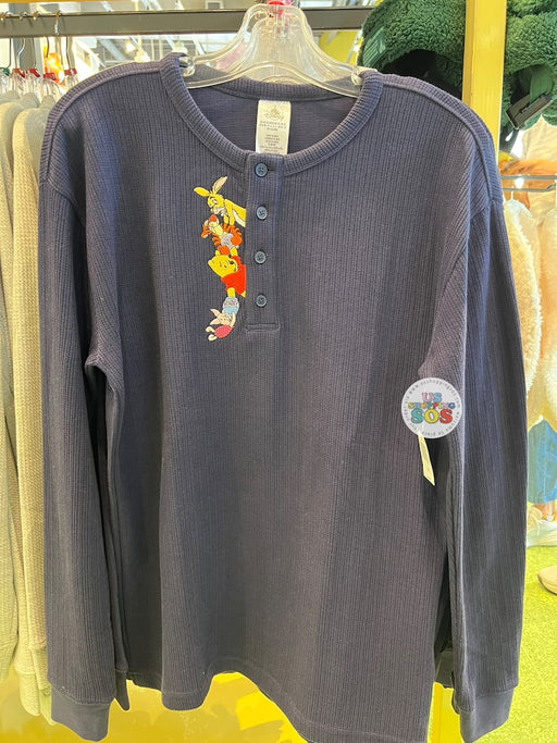 DLR/WDW - Winnie the Pooh & Friends 2026 - Pooh, Rabbit, Tigger & Piglet Button Up Navy Long-Sleeve Pullover (Adult)
