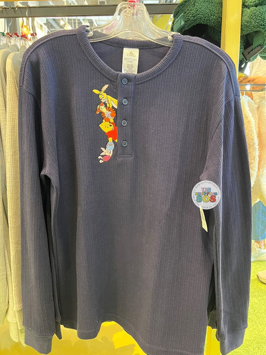DLR/WDW - Winnie the Pooh & Friends 2026 - Pooh, Rabbit, Tigger & Piglet Button Up Navy Long-Sleeve Pullover (Adult)