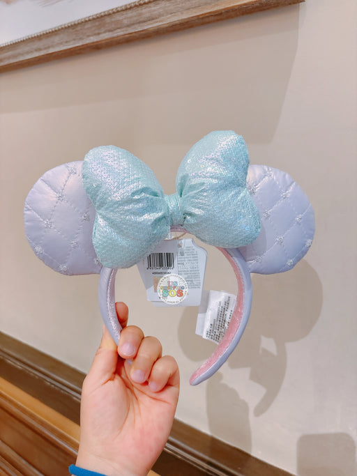 SHDL - 2026 Minnie Mouse Quilted Purple Ears with Green Sequin Bow Headband