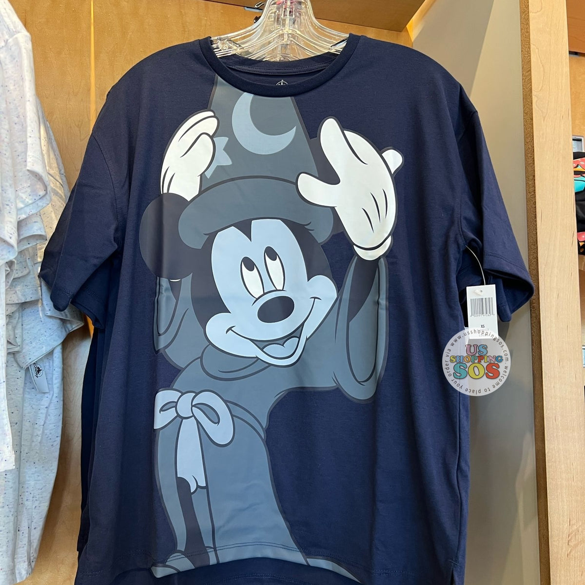 DLR/WDW - Fantasia - Mickey Sorcerer & Magic Broom Navy Graphic T
