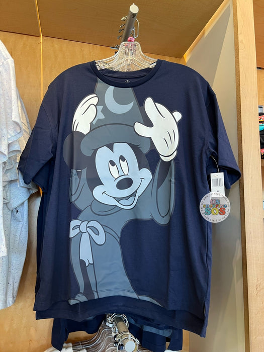 DLR/WDW - Fantasia - Mickey Sorcerer & Magic Broom Navy Graphic T-shirt (Adult)