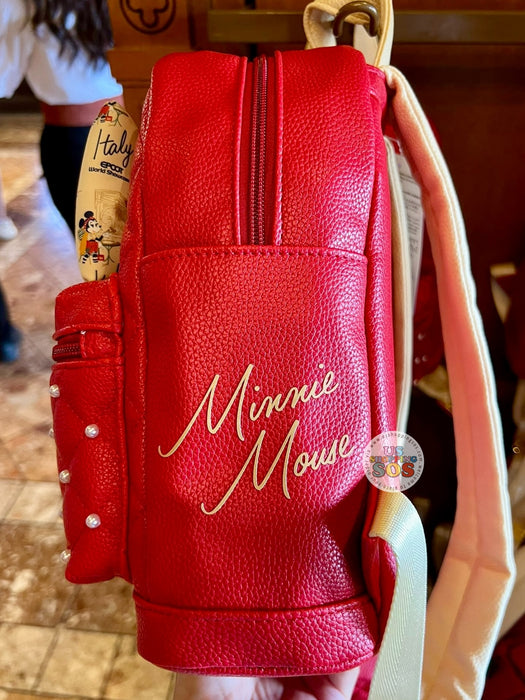 WDW - Epcot World Showcase Italy - Minnie Me Time 2025 - Red Synthetic Leather Pearl Backpack