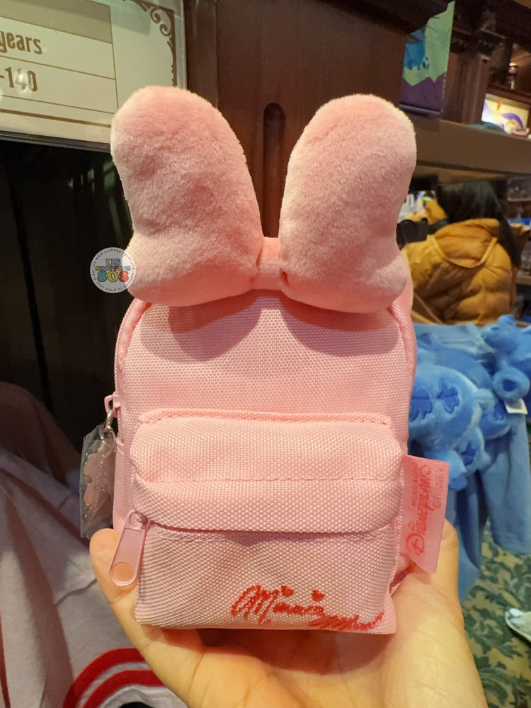 HKDL - Minnie Mouse Backpack Shaped Coin Purse & Keychain (Color: Pink)