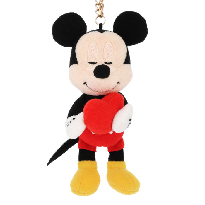 TDR - Mickey & Minnie Mouse ‘Touching Heart’ Plush Keychain