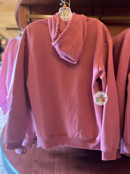 DLR/WDW - Mickey Heart Hands Sherpa Icon Park Logo Rosy Pink Hoodie Pullover (Adult)