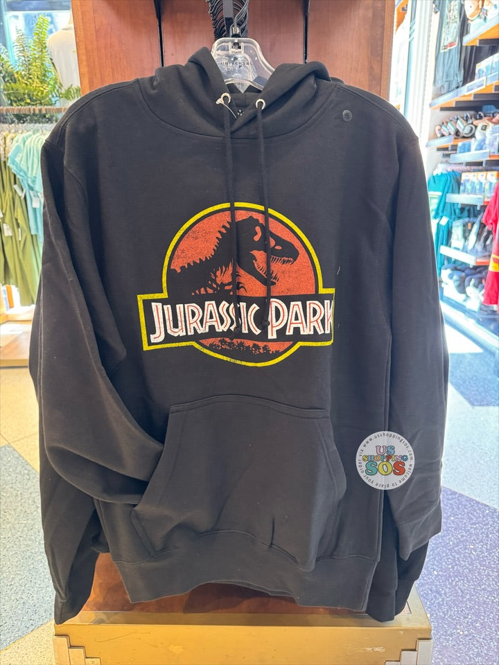 Universal Studios - Jurassic Park - Logo Black Hoodie Pullover (Adult)