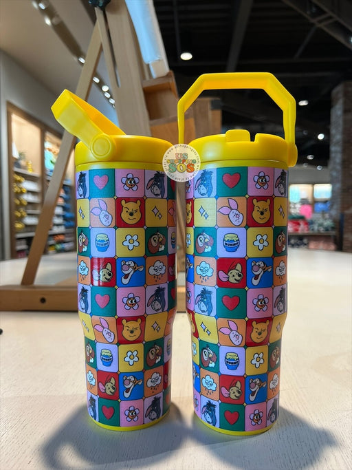DLR/WDW - Winnie the Pooh & Friends Checker Stainless Steel Top Handle Tumbler 27.7oz