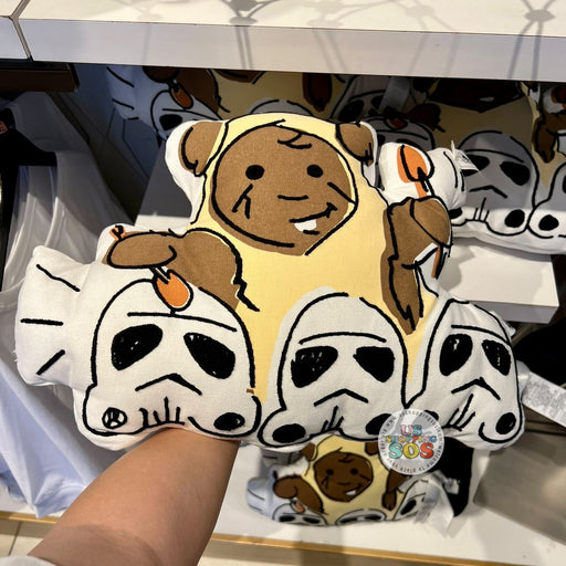 DLR/WDW - Star Wars Artist Series by Will Gay - Ewok Playing Stormtrooper Drums Cushion Pillow