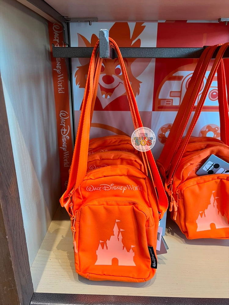 DLR/WDW - Logo Mania 2026 Park Hopper - Bright Orange Park Logo Headband Friendly Crossbody Bag