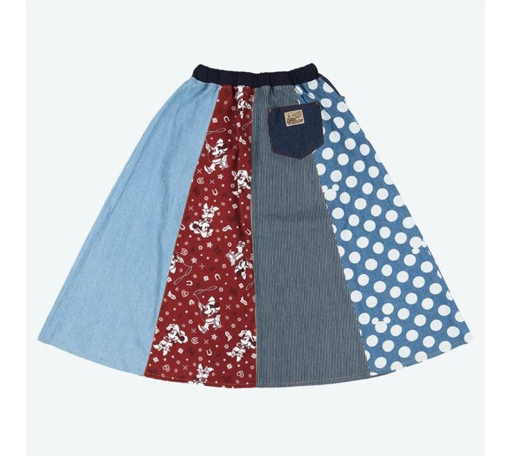 TDR - Vintage Denim Design x Mickey & Minnie Mouse Denim Long Skirt for Adults (Release Date: Jun 5, 2025)