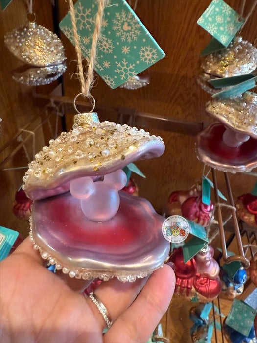DLR/WDW - Oyster with Mickey Icon ''Pearl'' Glass Hanging Ornament 2026