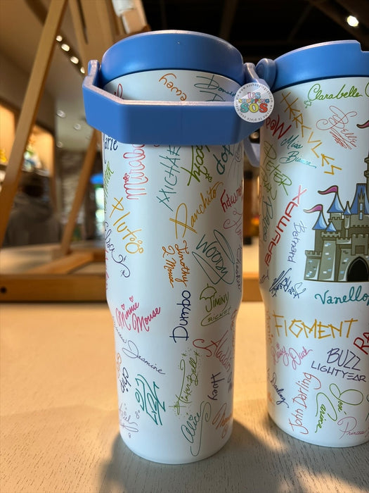 DLR/WDW - Castle & Characters’ Signatures Stainless Steel Top Handle Tumbler 27.7oz
