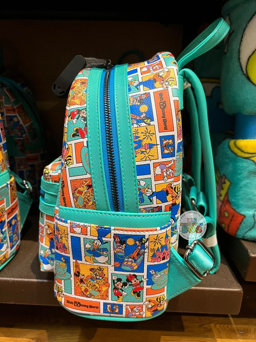 DLR/WDW - Loungefly Mickey & Friends Retro Park Attraction Collage Backpack