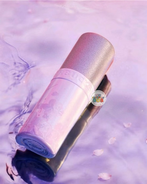 Starbucks China - Twilight Sakura 2026 - 13S. Cherry Blossom Crystal Glitter Stainless Steel Cup 310ml