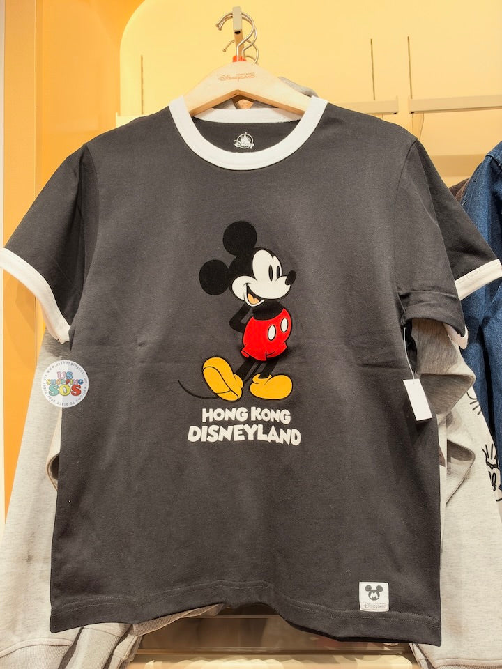 HKDL - 2026 Mickey Mouse Standing Ringer T Shirt for Adults (Color: Black)