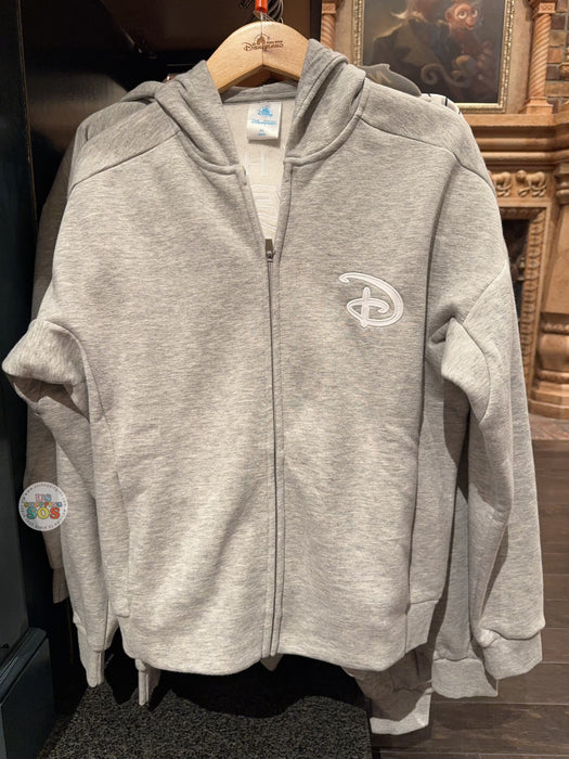 HKDL - Hong Kong Disneyland "Happiest Place on Earth Est. 2005" Zip Hoodie for Adults (Color: Grey)