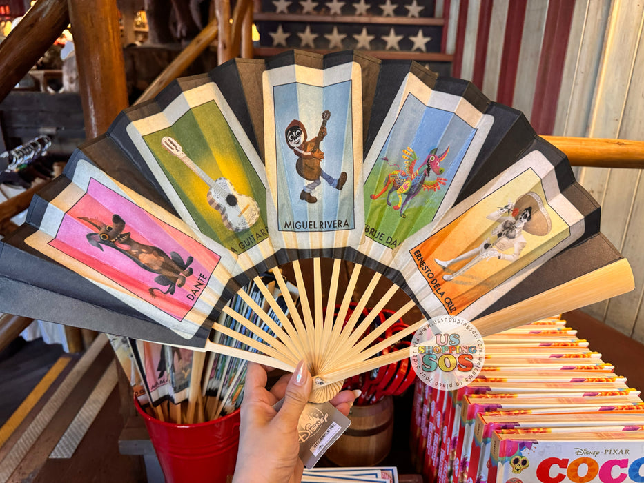 DLR/WDW - CoCo Characters Black Hand Fan