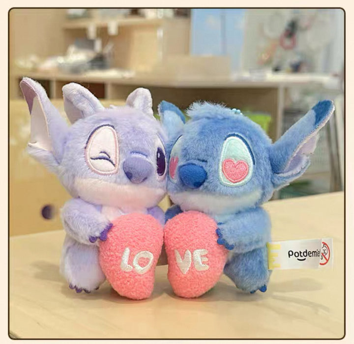 China Exclusive - Stitch & Angel ‘Love’ Keychains Set