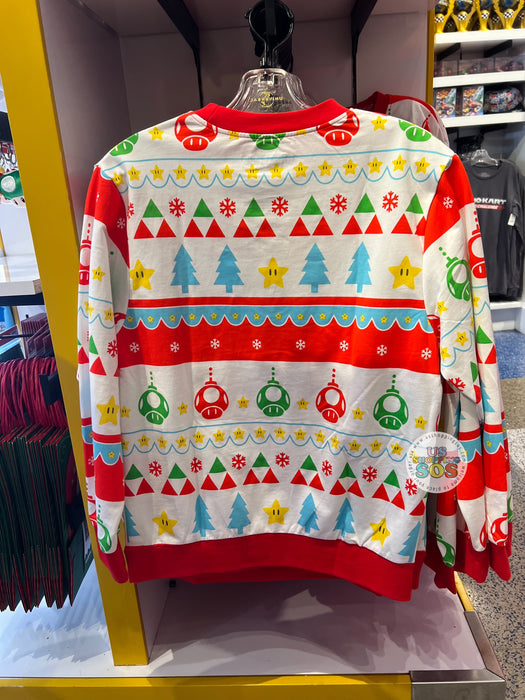 Universal Studios - Super Nintendo World Christmas 2024 - Mario Snowman Multi-Color Crew Neck Pullover (Adult)
