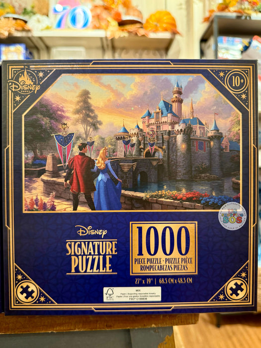 DLR/WDW - Disney Signature Puzzle 1000 Piece - Disneyland Park 70th Anniversary Sleeping Beauty Castle by Thomas Kinkade Studio