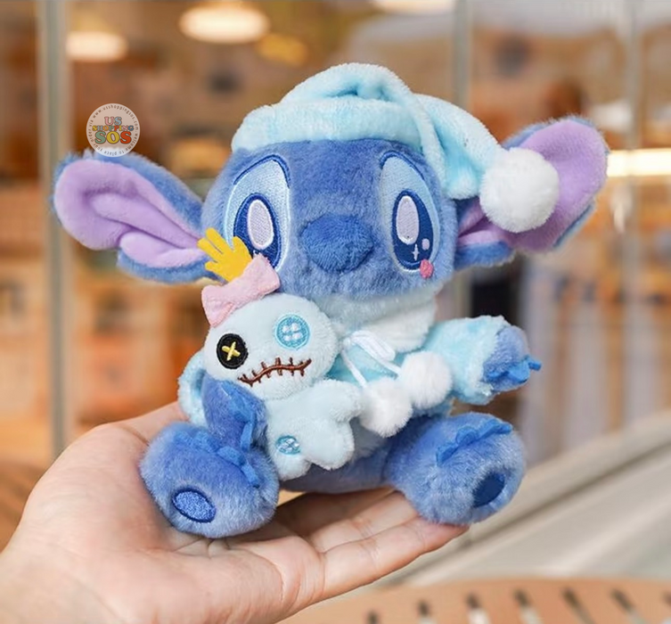 China Exclusive Potdemiel - 2026 Stitch & Scrump Pajama Plush Keychain (Color: Blue)