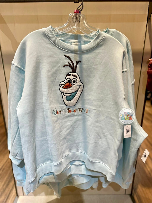 DLR/WDW - Frozen Olaf Face Icon Park Logo Ice Blue Pullover (Adult)