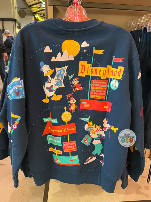 DLR Disneyland Play in the Park 2024 Mickey Friends Dark Navy Pullover Sweatshirt Adult