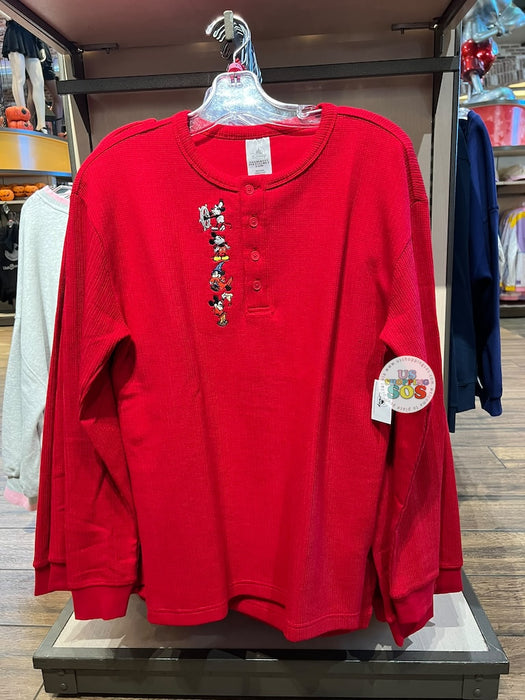 DLR/WDW - Mickey in 4 Button Up Red Long-Sleeve Pullover 2026 (Adult)
