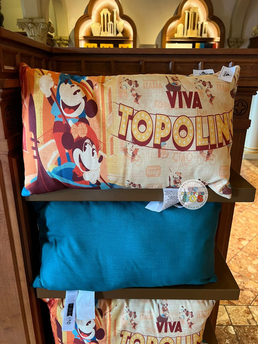 WDW - Epcot World Showcase Italy - Mickey & Minnie Viva Topolino Pillow Cushion