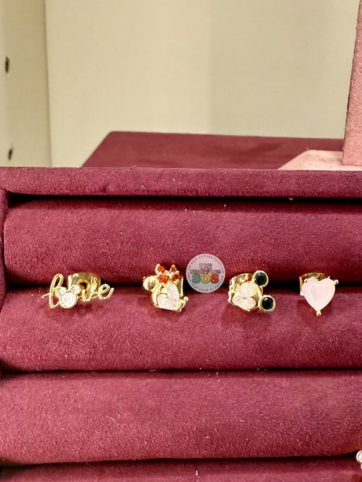 DLR/WDW - Girls Crew Mickey & Minnie Earrings Set of 4