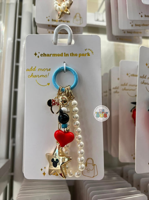 DLR/WDW - Charmed in the Park - Minnie Headband, Mickey Star & Pearl Bag Charm