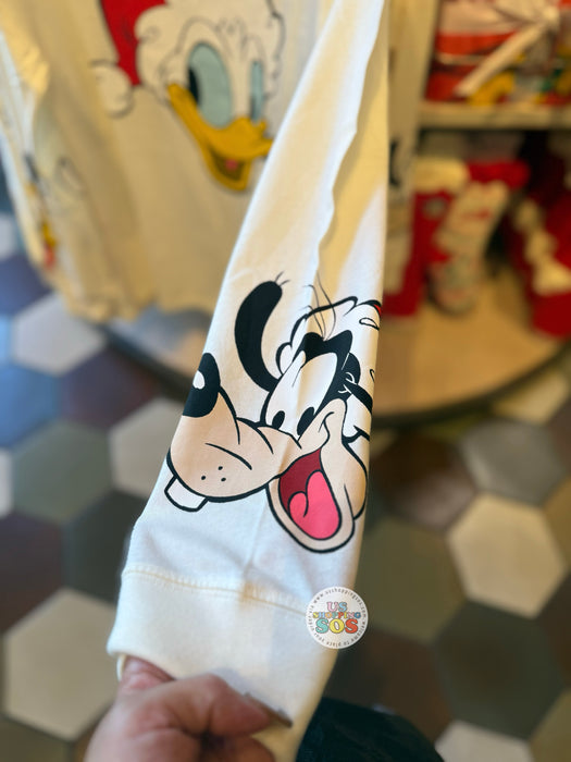 DLR/WDW - Christmas 2025 - Santa Donald & Friends Cream Long Sleeve Tee (Adult)