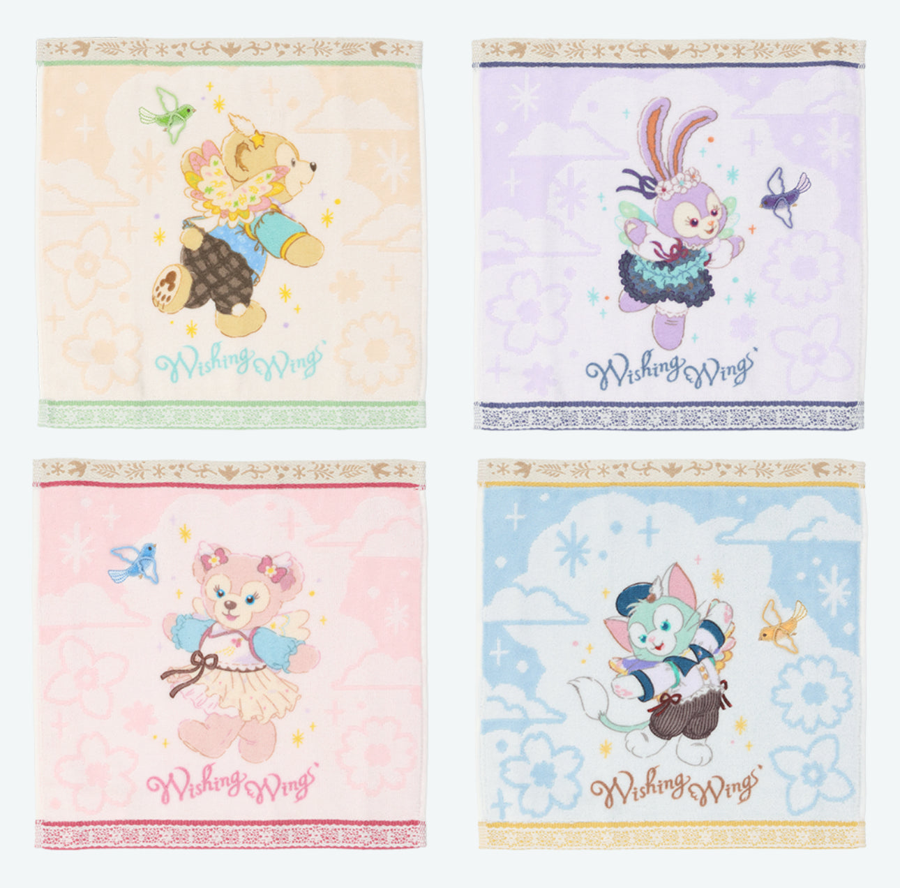 TDR - 2025 Duffy & Friends "Wishing Wings" Collection x Duffy, ShellieMay, StellaLou & Gelatoni Mini Towels Set (Release Date: Aug 28, 2025)