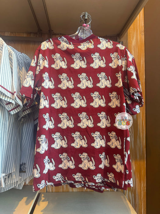 DLR/WDW - Pluto 95 Years - Her Universe All-Over-Print Burgundy T-shirt (Adult)