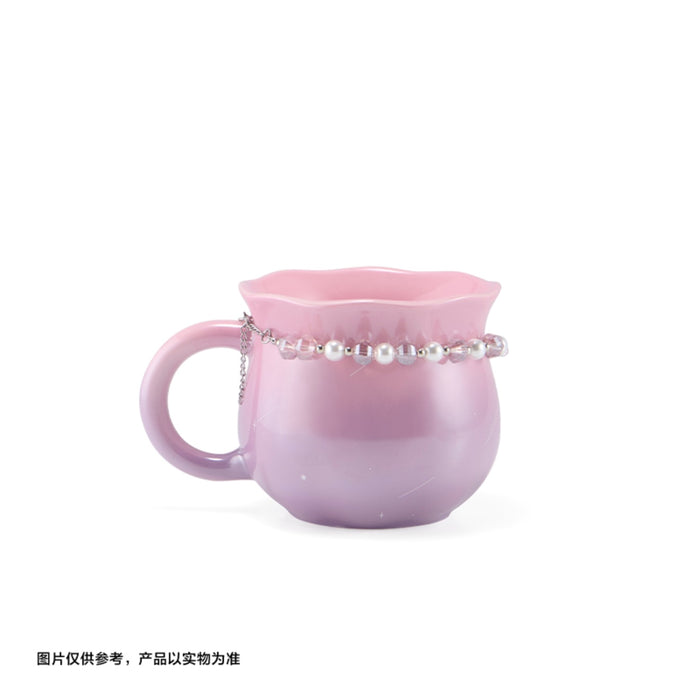 Starbucks China - Twilight Sakura 2026 - 26O. Cherry Blossom Embossed Logo Ceramic Mug with Beaded Charm 410ml