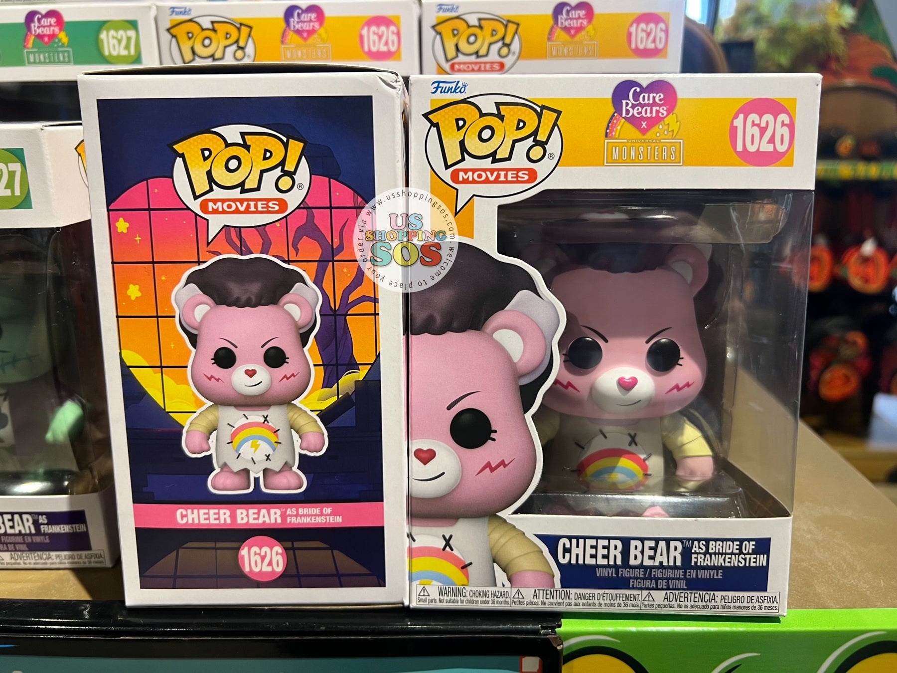 Universal Studios - Care Bears x Universal Monsters - Funko POP! Movies Cheer Bear As Bride of Frankenstein Figure