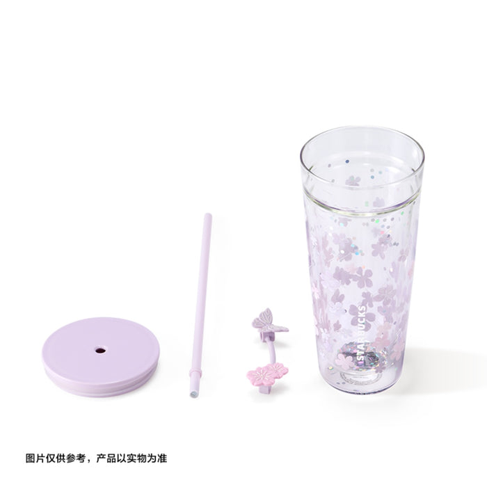 Starbucks China - Twilight Sakura 2026 - 23O. Cherry Blossom Double Wall Glass Straw Cup with Topper 650ml