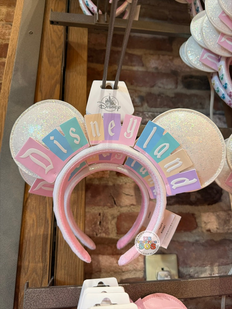 DLR/WDW - Disneyland Marquee Sparkling White 2026 Ear Headband