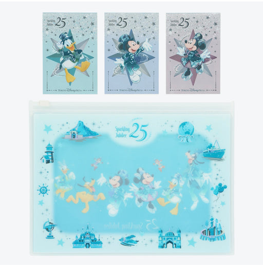 TDR - Tokyo DisneySea 25th Anniversary "Sparkling Jubilee" x Mickey & Friends Three Memo Pads with a Slide-zip Case (Release Date: Apr 8, 2026)