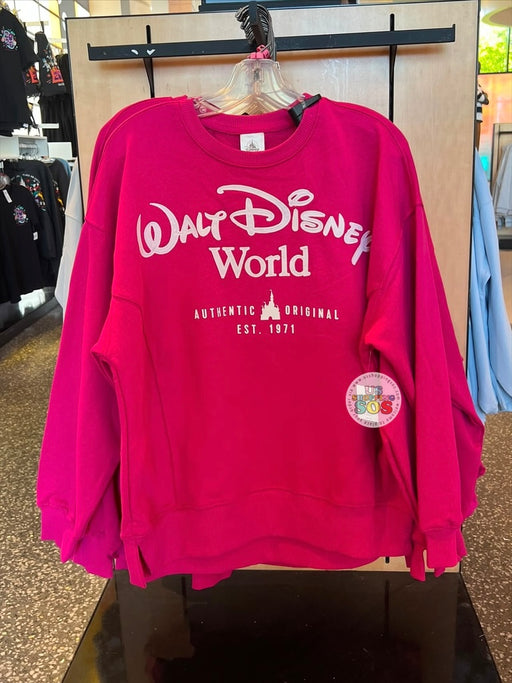 DLR/WDW - Park Logo Authentic Castle Original Bright Pink Pullover (Adult)