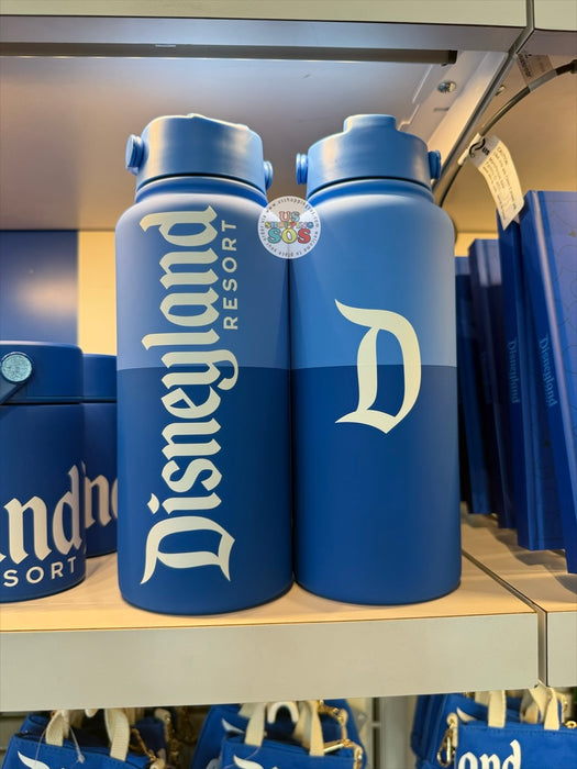 DLR/WDW - Logo Mania 2026 Last Day of Trip Blues - Cobalt Blue Park Logo Stainless Steel Water Bottle 1L