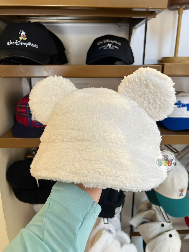 DLR/WDW - Mickey Fluffy Sherpa White Ear Beanie (Adult 58cm)