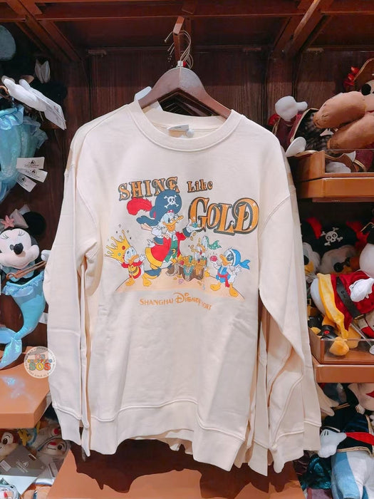 SHDL - Mickey & Goofy Pirates In The Caribbean Collection x Scrooge McDuck, Huey, Dewey, and Louie "Shine like Gold" Pullover Sweatshirt for Adults