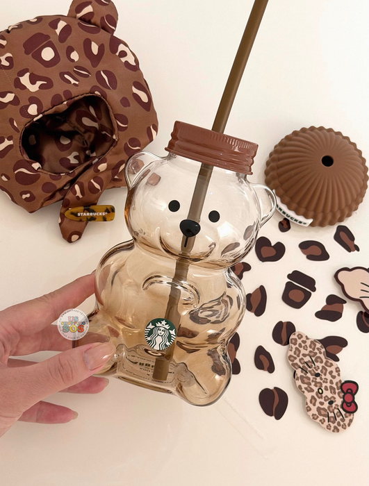 Starbucks China - 2026 Leopard Print Brown Series Bearista Glass 660ml with Stickers Color: Brown (Release Date: Aug 4, 2026)