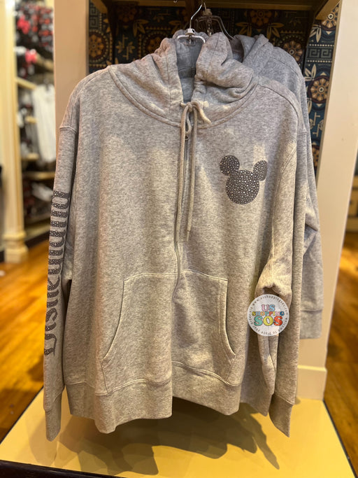 DLR - Crystal Mickey Icon “Disneyland Resort” Light Grey Hoodie Zip Jacket (Adult)