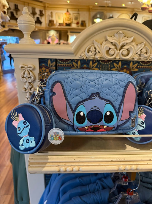 DLR/WDW - Loungefly Stitch & Scrump Blue Crossbody Bag with Coin Pouch