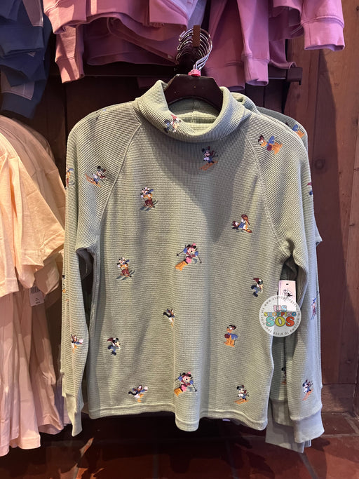 DLR/WDW - Winter Holiday Mickey & Friends Olive Raglan Long Sleeve Shirt (Adult)