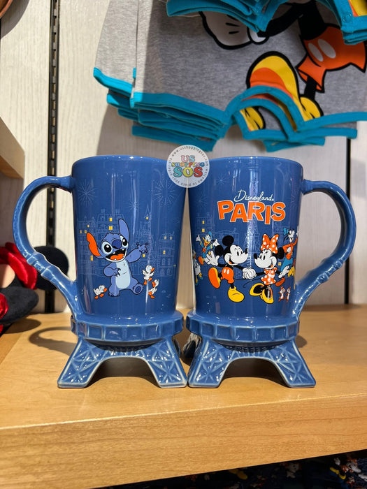 WDW - Epcot World Showcase France - Disneyland Paris Mickey & Friends & Stitch Ceramic Mug