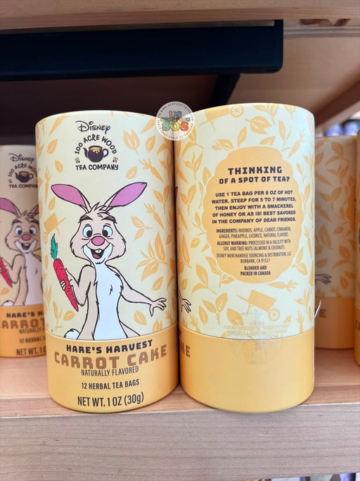 DLR/WDW - Disney 100 Acre Wood Tea Company - Rabbit Hare’s Harvest Carrot Cake 12 Herbal Tea Bags