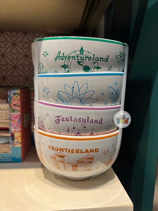 DLR/WDW - Vintage Park Maps & Brochure Icons - Bowl Set of 4